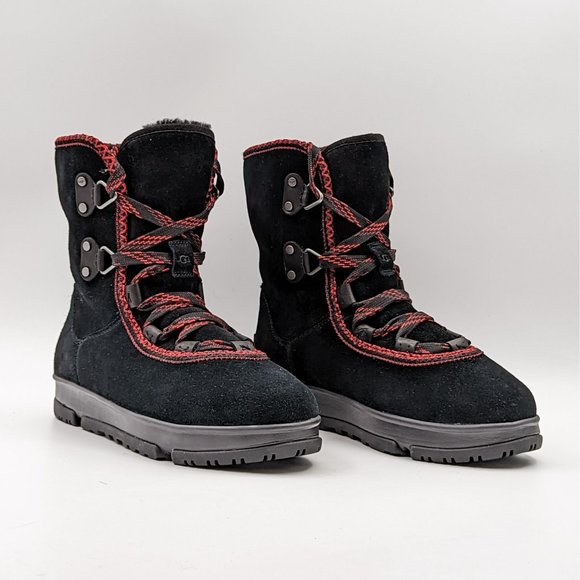 UGG Women Classic Weather Hiker Hi Black Suede Hiking Boots size 10